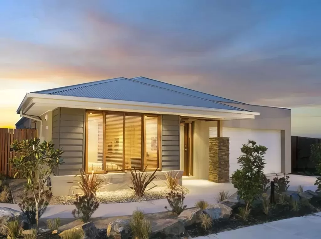 Mẫu nhà vuông mái nhật 1 tầng 100m2 với mái nhật ấm cúng