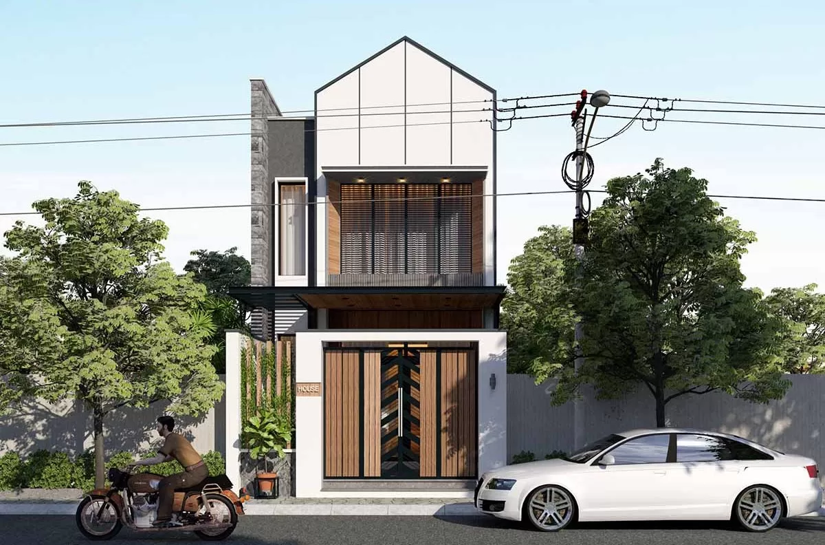 Mẫu nhà 2 tầng 4 phòng ngủ 70m2 đẹp, tiết kiệm chi phí cho gia chủ