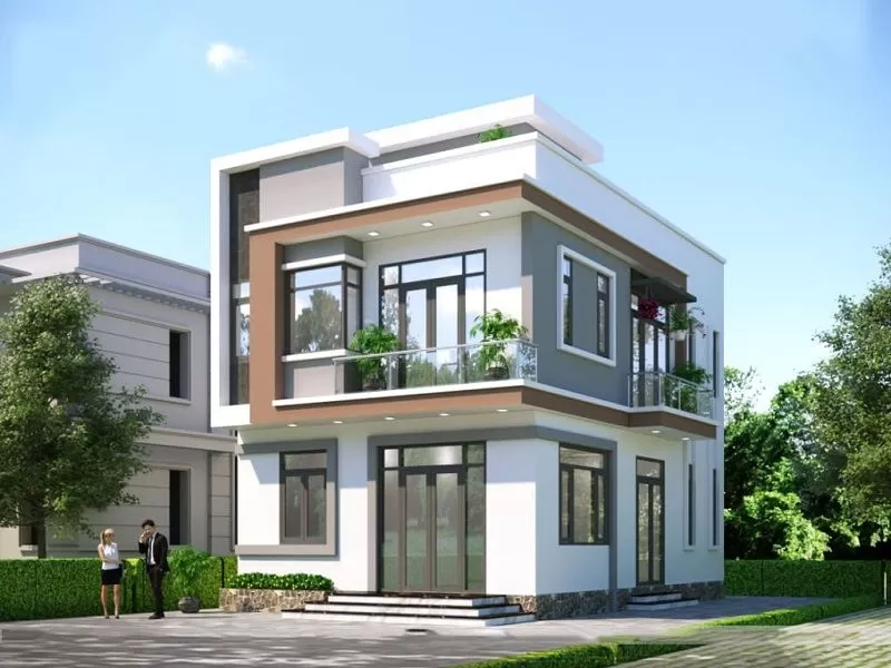 Đa dạng phong cách kiến trúc với mẫu nhà vuông 2 tầng 100m2
