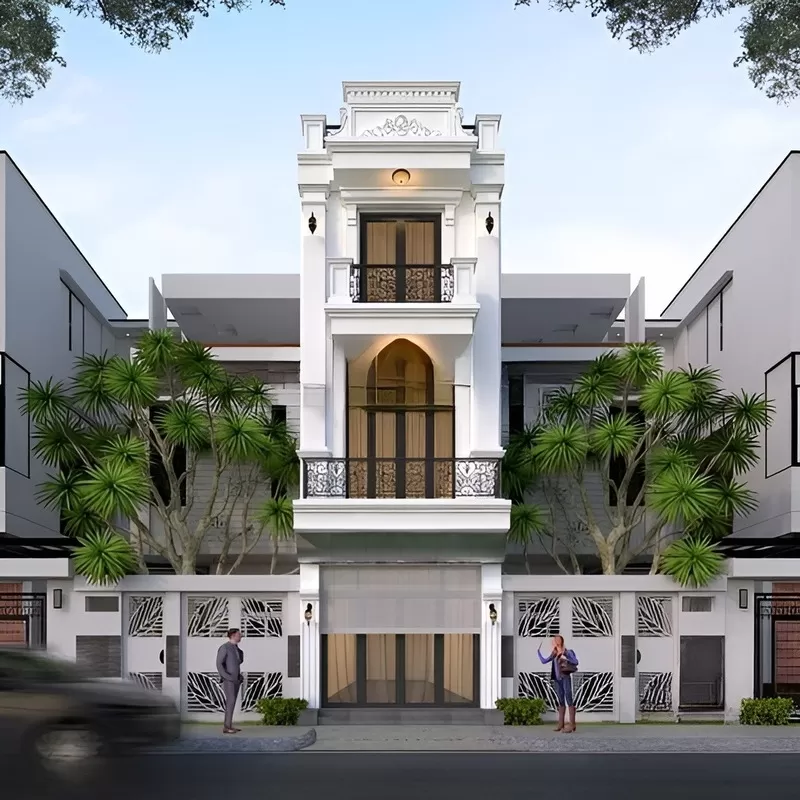 Mẫu nhà Tân Cổ Điển 3 tầng 6x16m vô cùng bắt mắt