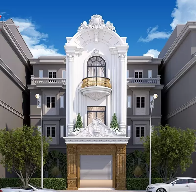 Thiết kế nhà 3 tầng Tân Cổ Điển 3 phòng ngủ