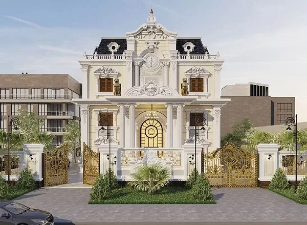 Biệt thự Tân Cổ Điển với 2 cổng tạo 2 lối đi linh hoạt, rộng rãi