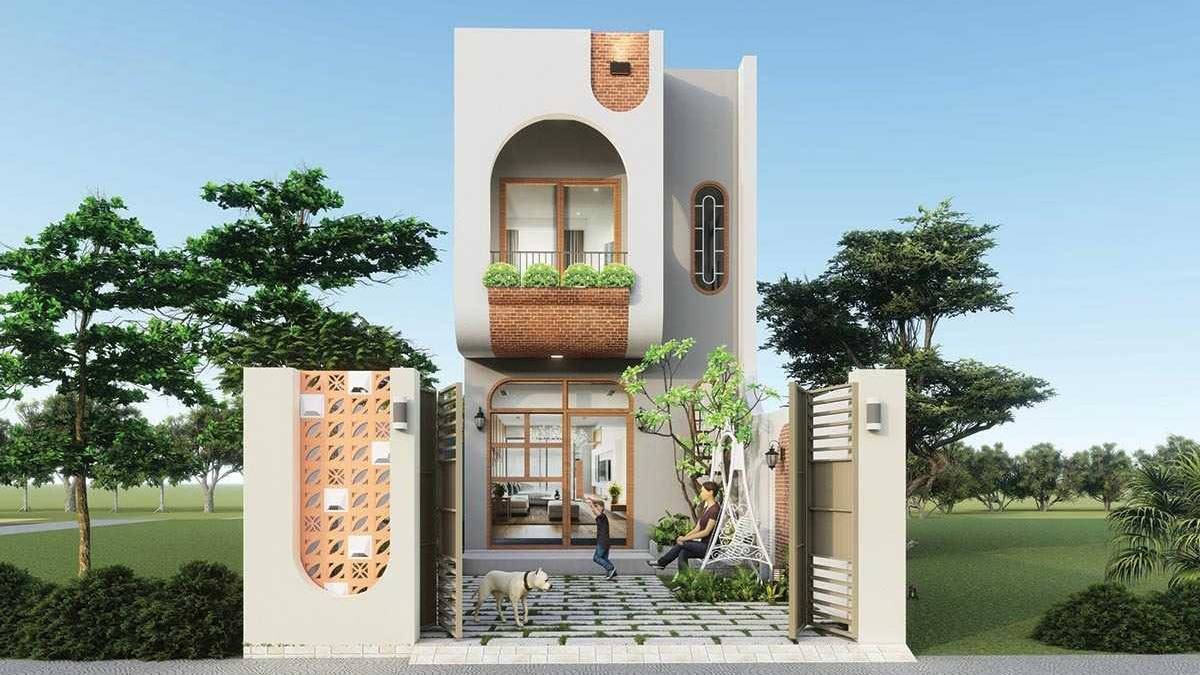 Nhà ống 2 tầng kết hợp kinh doanh tối giản chi tiết nhưng vẫn đảm bảo công năng linh hoạt