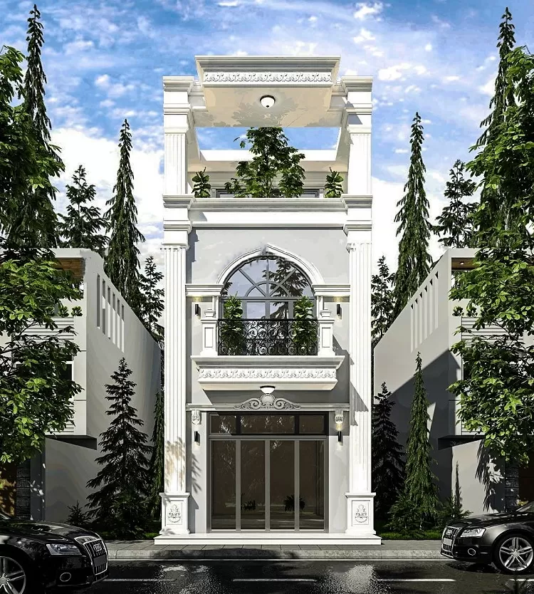 Mẫu nhà ống 6mx13m phong cách Tân Cổ Điển độc đáo