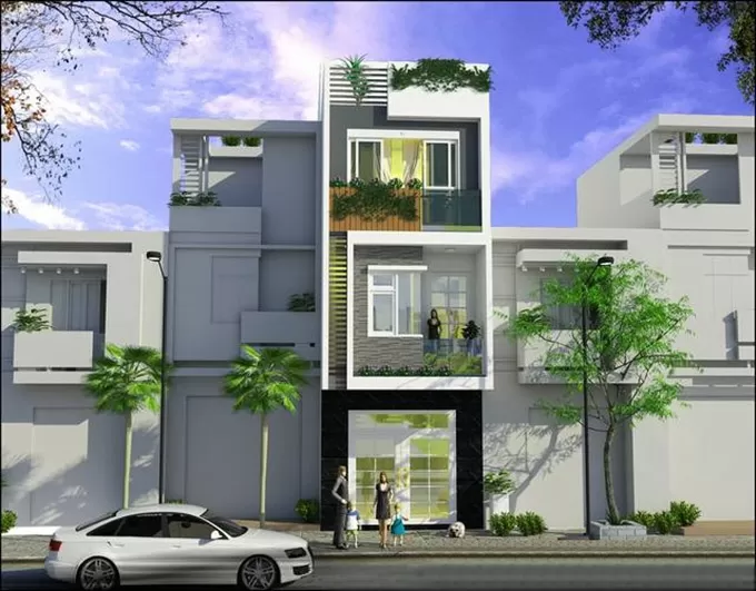 Mẫu thiết kế nhà ống mái bằng rất phổ biến hiện nay