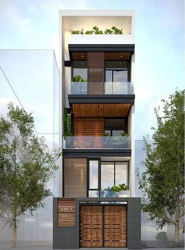 Mẫu nhà 4 tầng 4 phòng ngủ rộng rãi