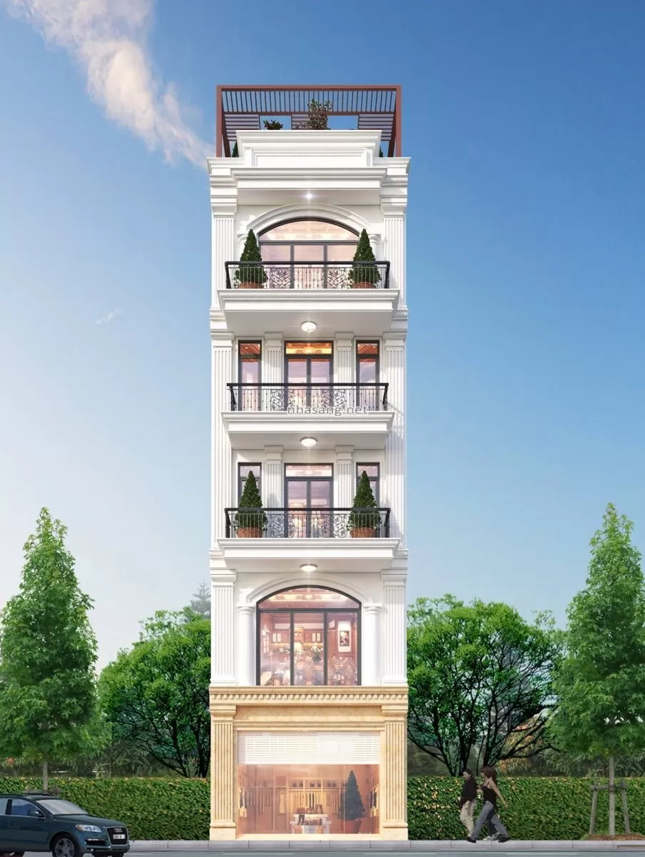 Nhà 5 tầng Tân Cổ Điển có mặt tiền đẹp, siêu cuốn hút