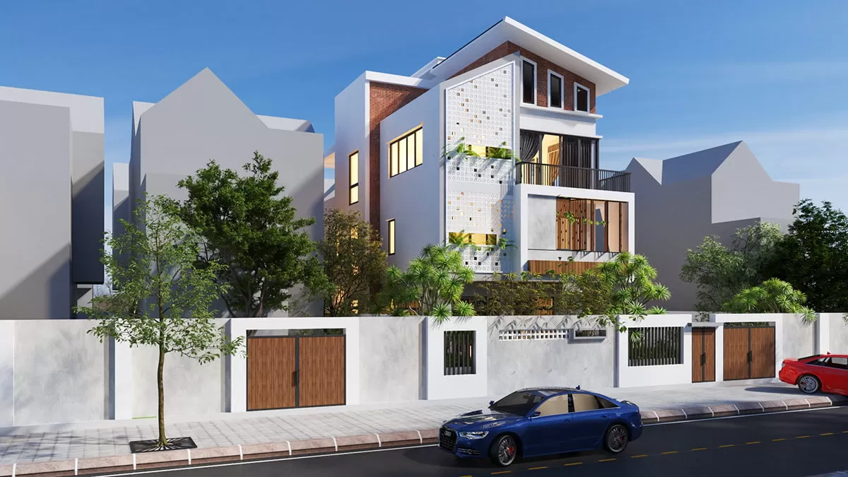 Mẫu nhà mái lệch 3 tầng đẹp hiện đại nhất hiện nay