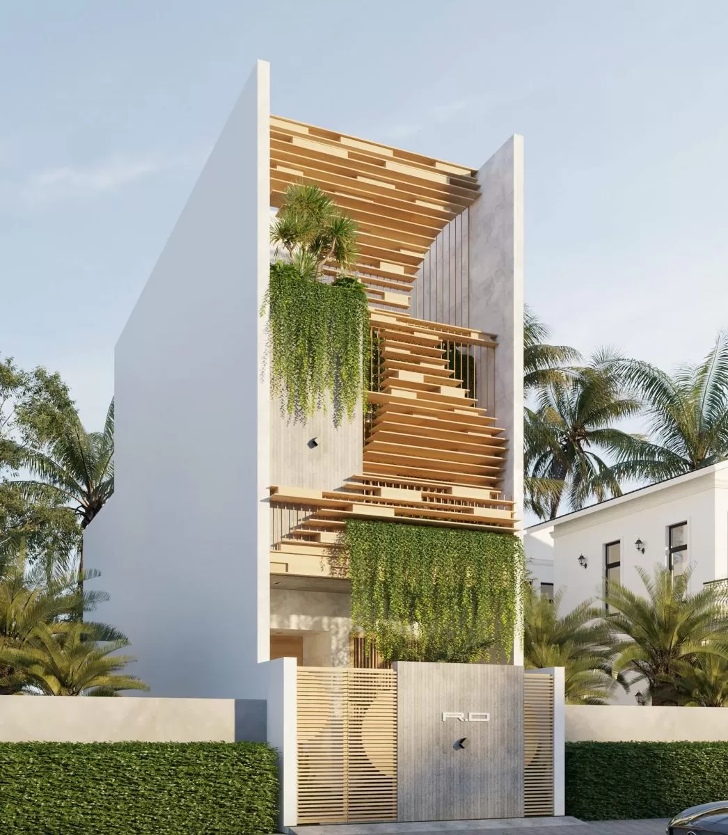 Ngôi nhà 3 tầng 5x20m với phong cách tối giản, mộc mạc