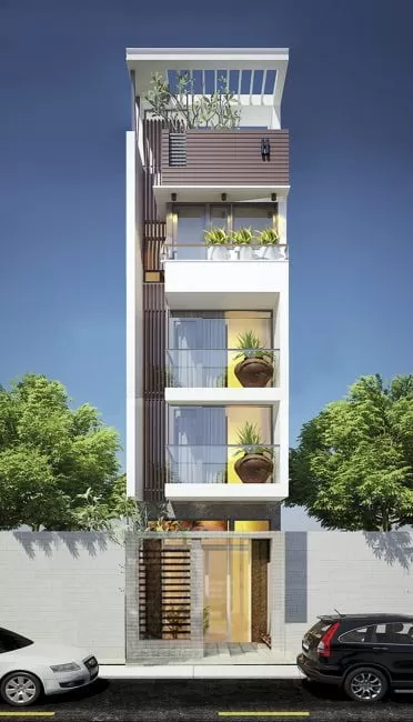 Nhà phố 5 tầng với mặt tiền 5m khiêm tốn nhưng vẫn đảm bảo công năng đầy đủ