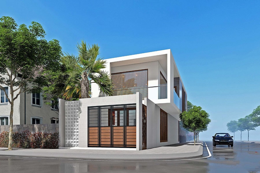 Thiết kế nhà phố 6m dài 20m 2 mặt tiền hiện đại hút mắt