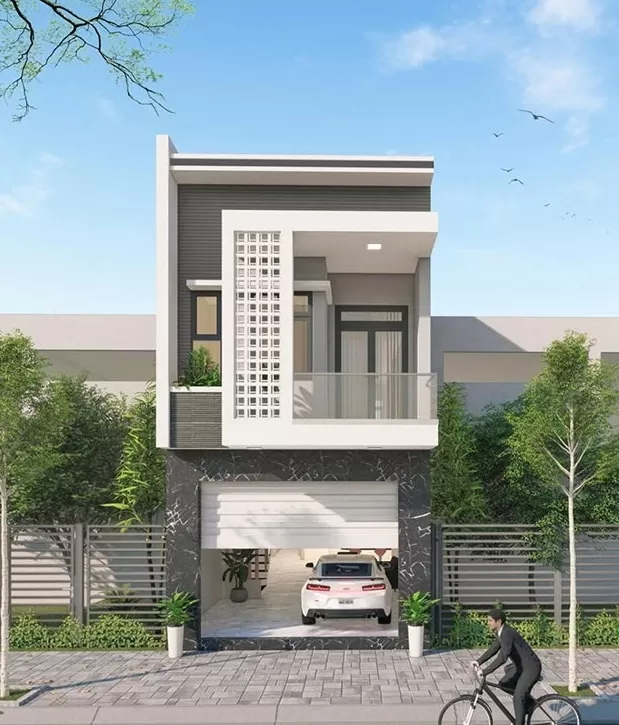 Mẫu nhà 2 tầng 6x16m mái bằng chắc chắn