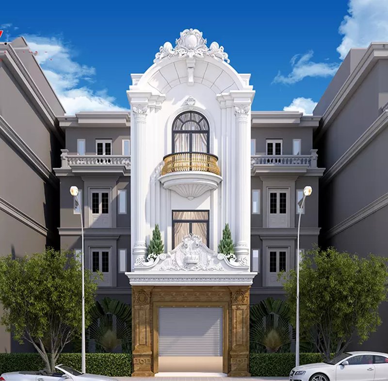Thiết kế nhà 3 tấng Tân Cổ Điển 3 phòng ngủ tiện nghi