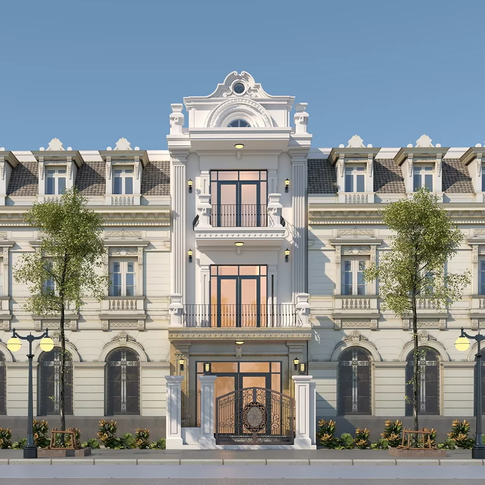 Đảm bảo tính hài hòa cho mẫu nhà Tân Cổ Điển mặt tiền 6m là vô cùng cần thiết