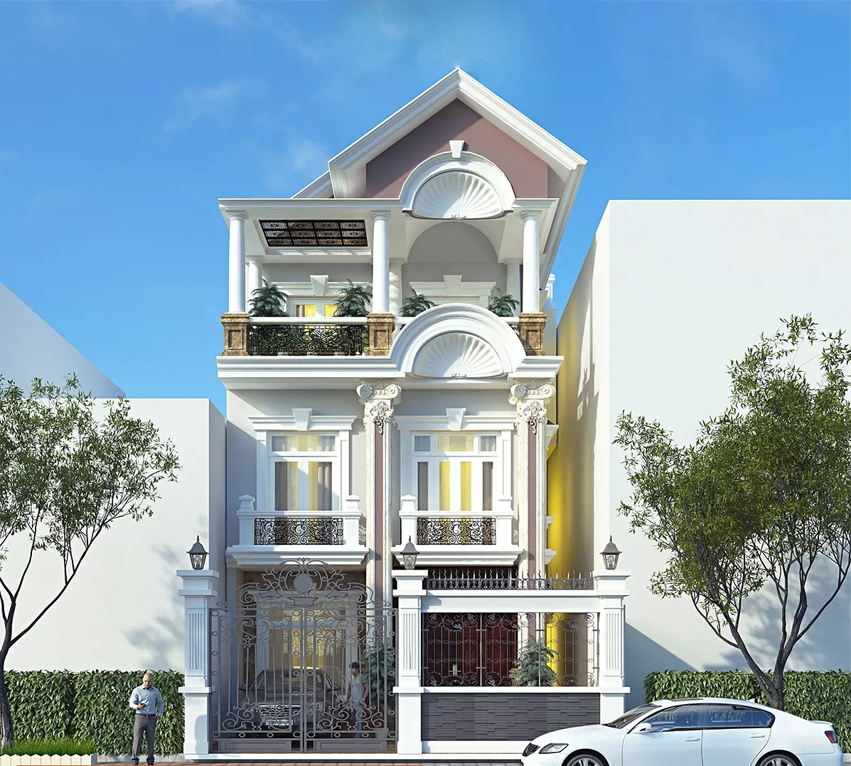 Lựa chọn vật liệu chất lượng cho mặt tiền nhà Tân Cổ Điển