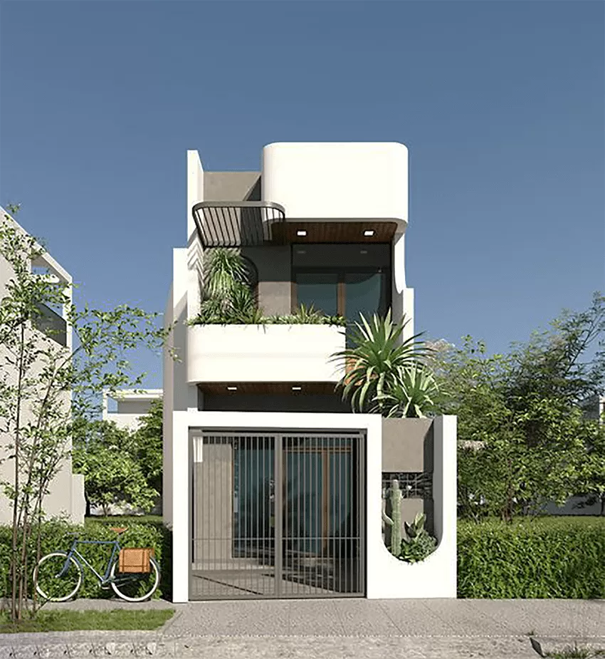 Mẫu nhà phố 2 tầng hiện đại tiết kiệm chi phí
