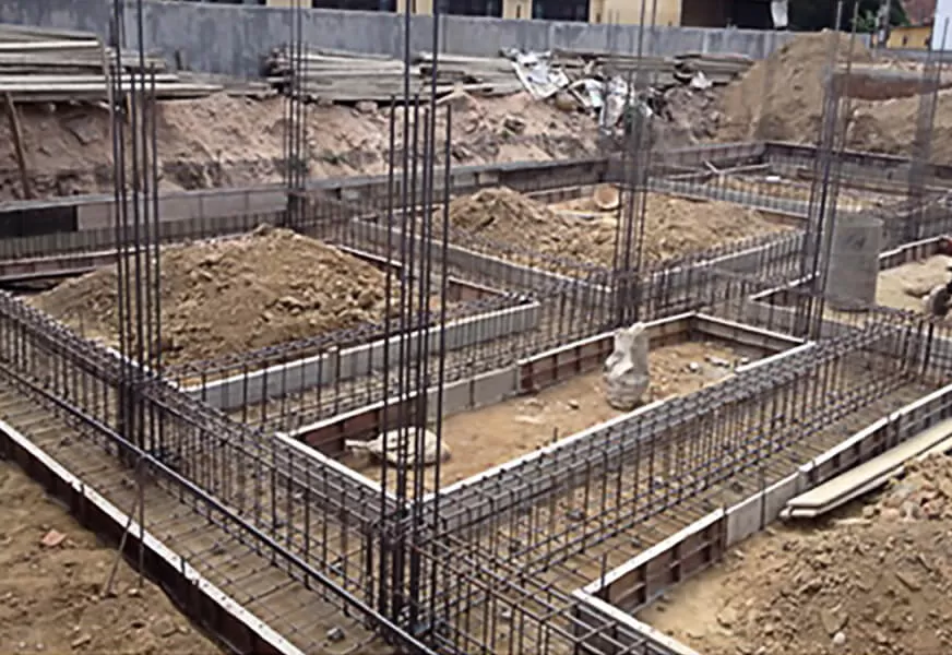 Móng băng được ứng dụng phổ biến khi thi công nhà 2 tầng