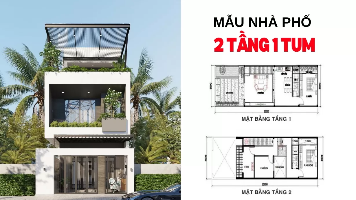 Nhà phố 2 tầng 1 tum