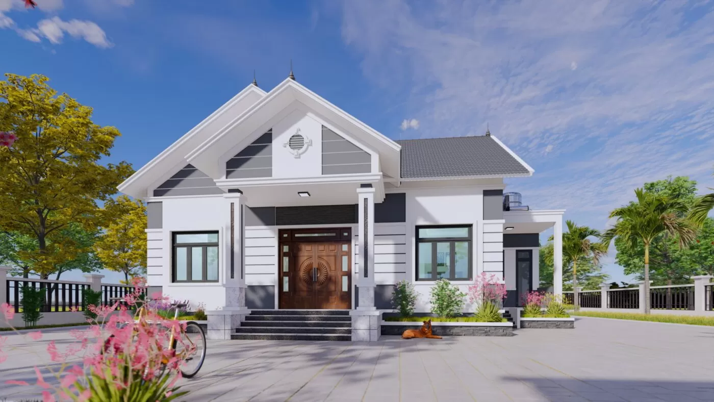 Mẫu nhà 80m2 mái thái đẹp mắt ấn tượng