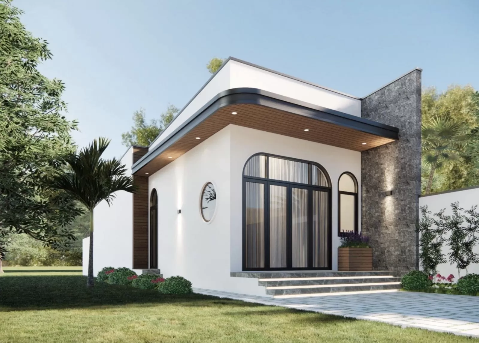 Thiết kế nhà 1 tầng 80m2 với chi phí thấp