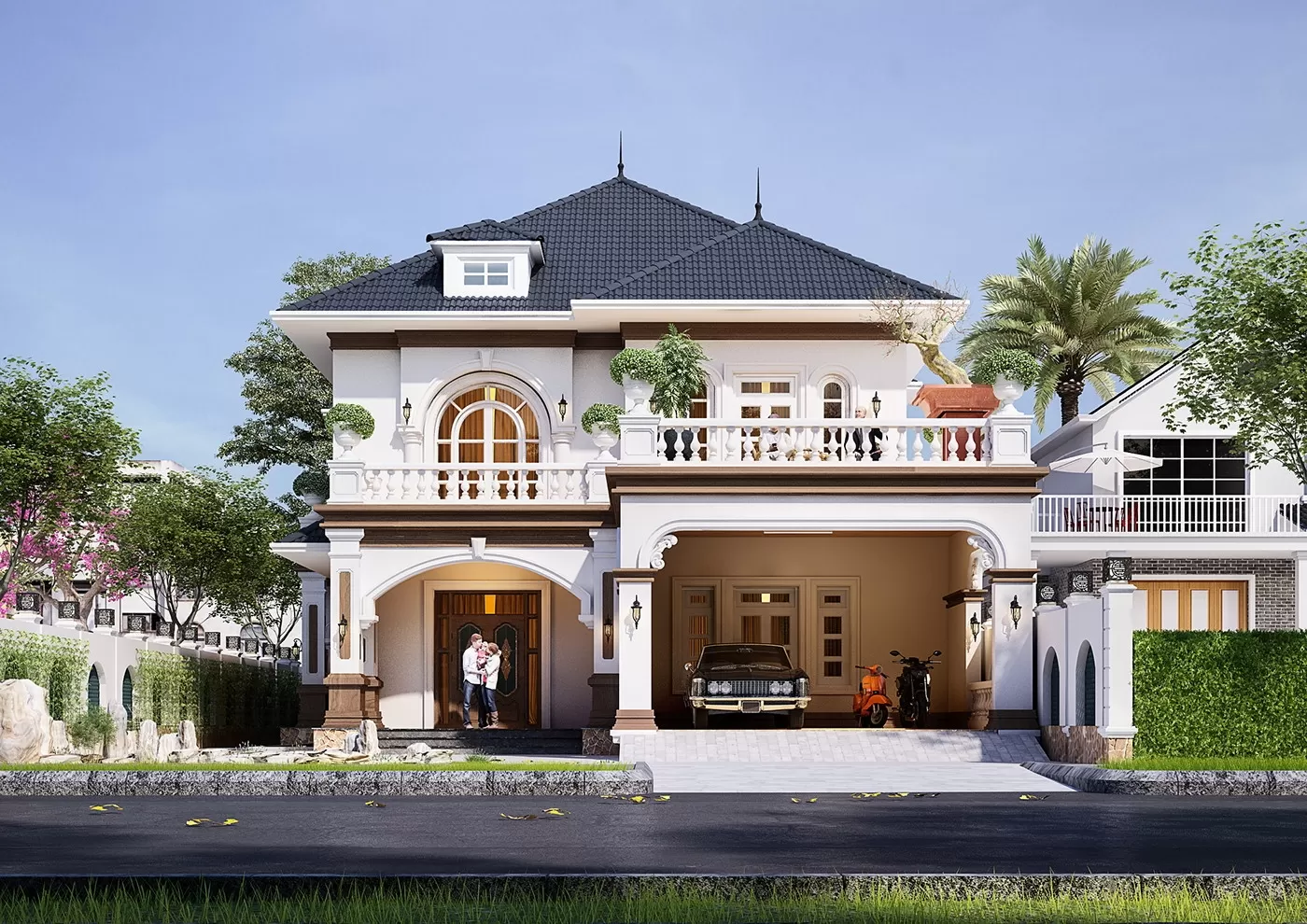 Thiết kế nhà 100m2 2 tầng 4 phòng ngủ đẹp mắt