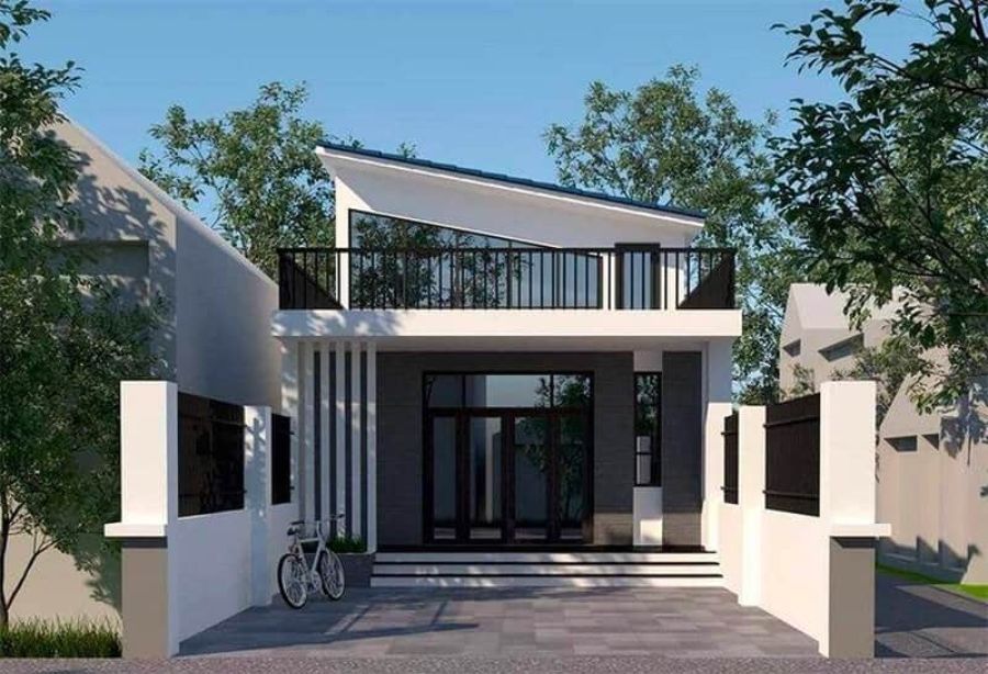 Mẫu nhà ống 1 tầng có gác lửng đẹp đơn giản, nhẹ nhàng