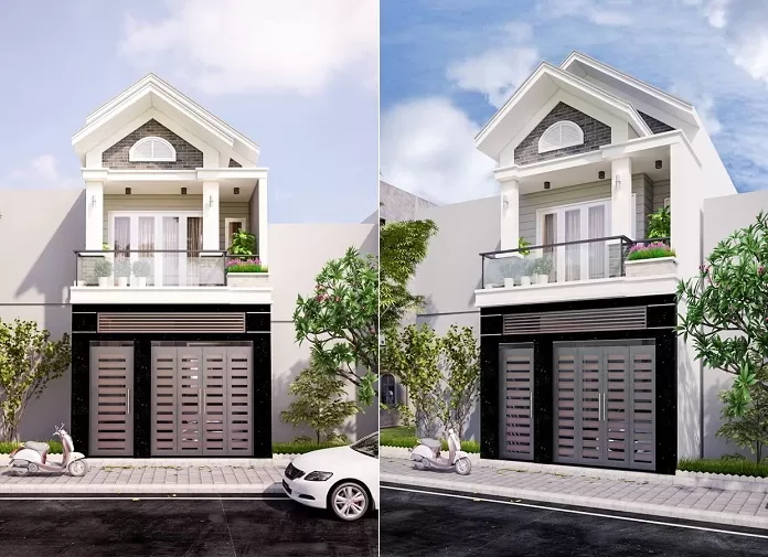 Phương án thiết kế nhà ngang 6m dài 20m