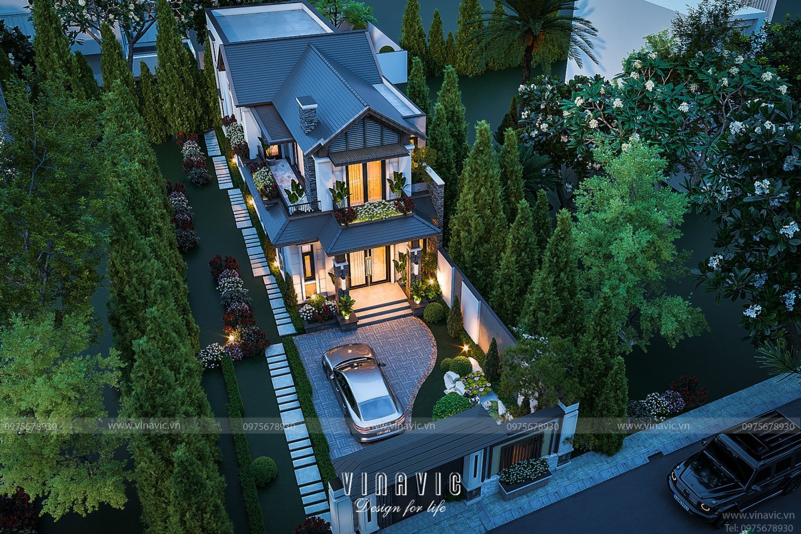 Mẫu thiết kế nhà ngang 6m dài 20m 2 tầng hiện đại ấn tượng