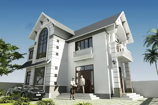 Mẫu nhà mái thái 2 tầng 4 phòng ngủ rộng rãi đầy đủ công năng