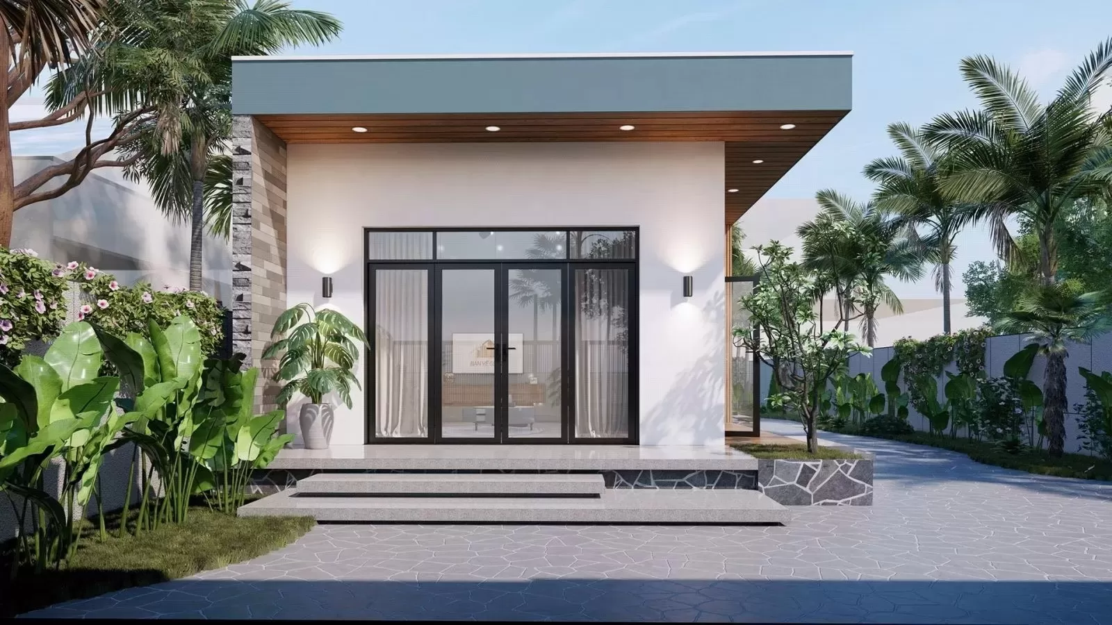 Nhà cấp 4 hiện đại mái bằng 80m2 đẹp mắt