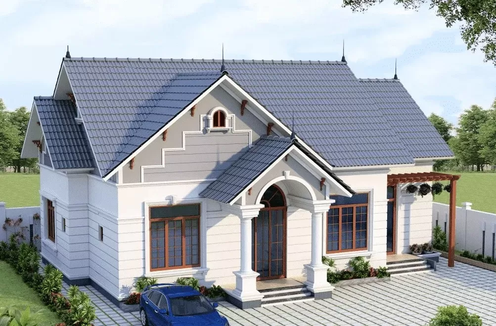 Nhà cấp 4 mái thái truyền thống chi phí xây dựng 550 triệu