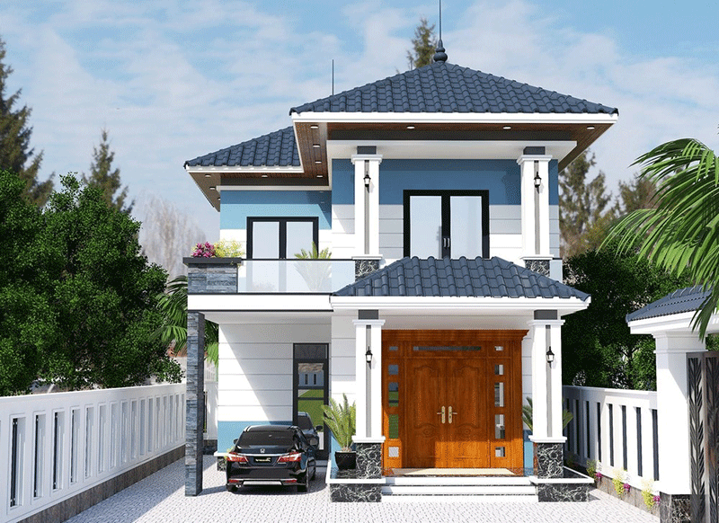 Không thể rời mắt với mẫu nhà mái nhật 2 tầng mặt tiền 6m