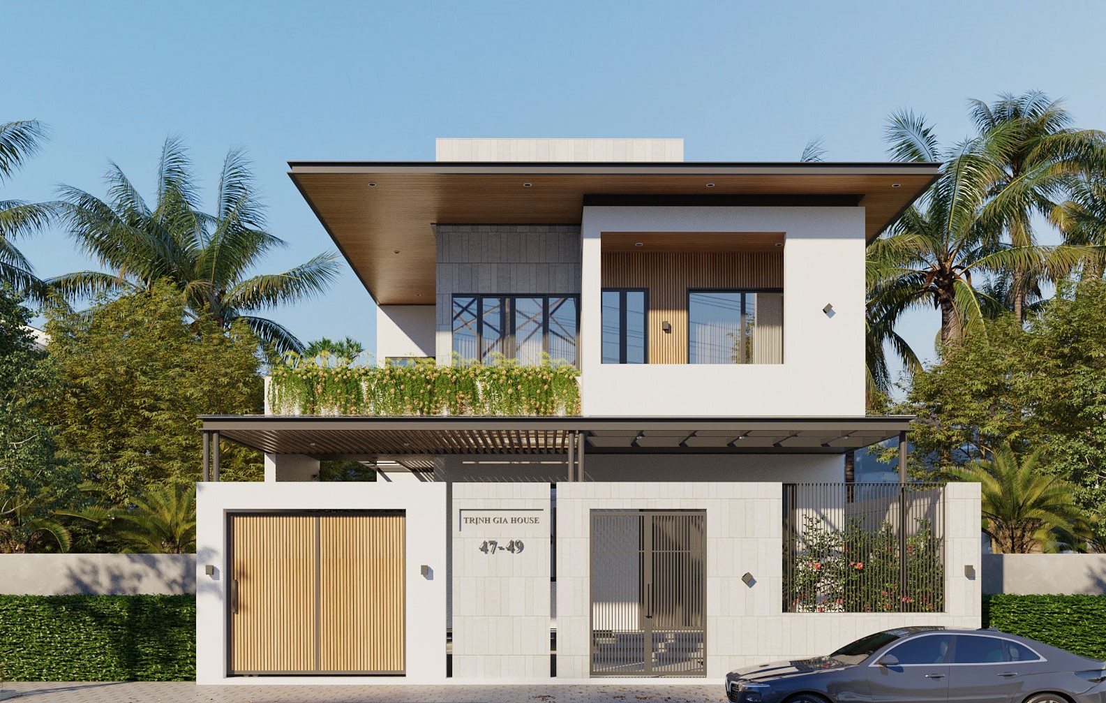 Mẫu nhà 2 tầng có sân thượng đẹp không thể bỏ qua