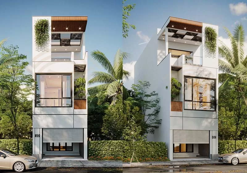 Thiết kế nhà 5x20m có gara hiện đại ấn tượng