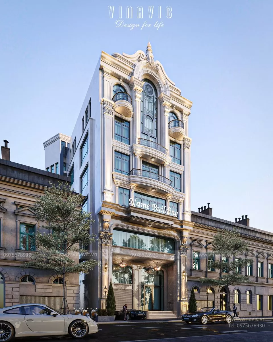 Mẫu nhà 7x14 kiến trúc Pháp vừa ở vừa kinh doanh