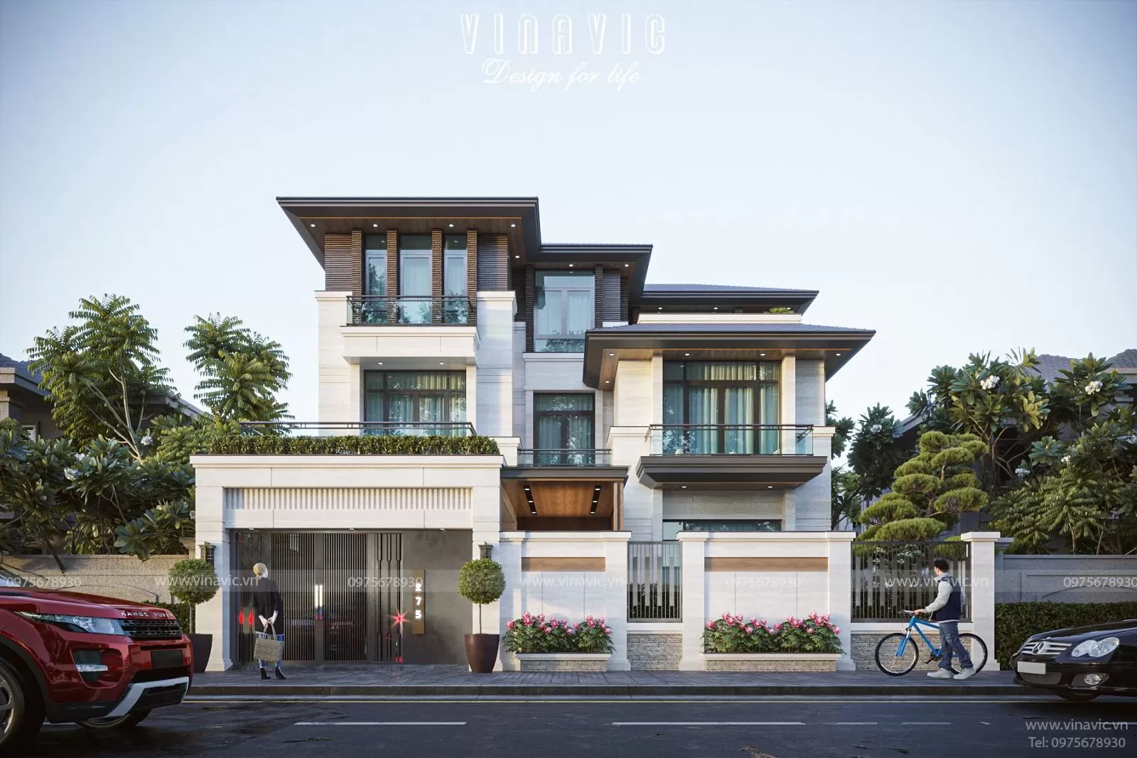 Biệt thự hiện đại 3 tầng BT2377 sở hữu phong cách kiến trúc hiện đại, phóng khoáng