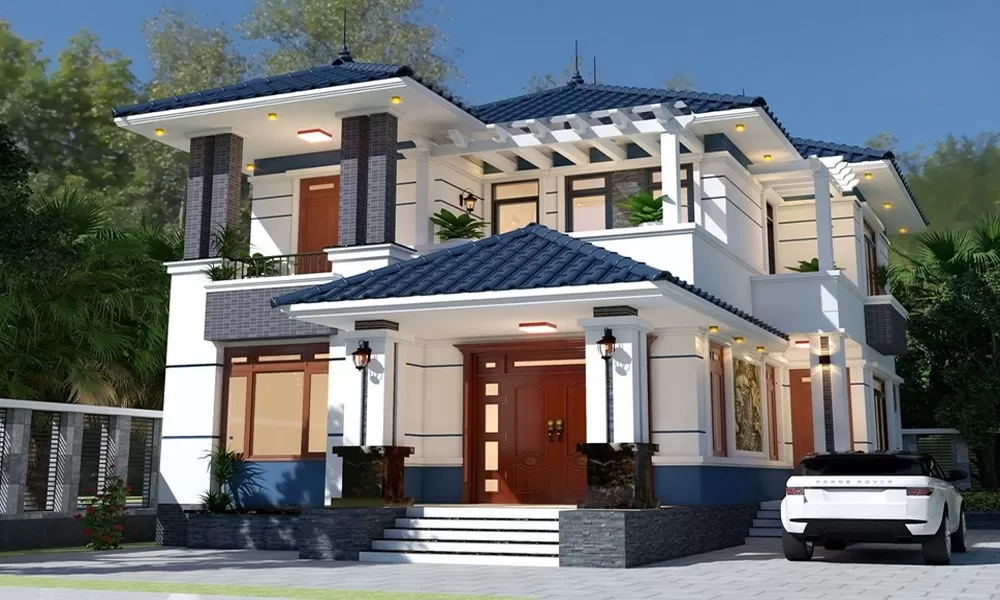 Mẫu nhà 2 tầng mái nhật ấm cúng được nhiều gia đình lựa chọn