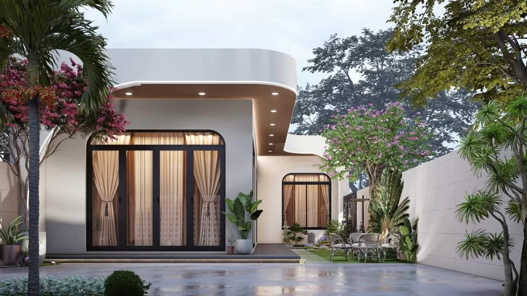 Nên bố trí cây xanh trước nhà tăng không gian thoáng mát