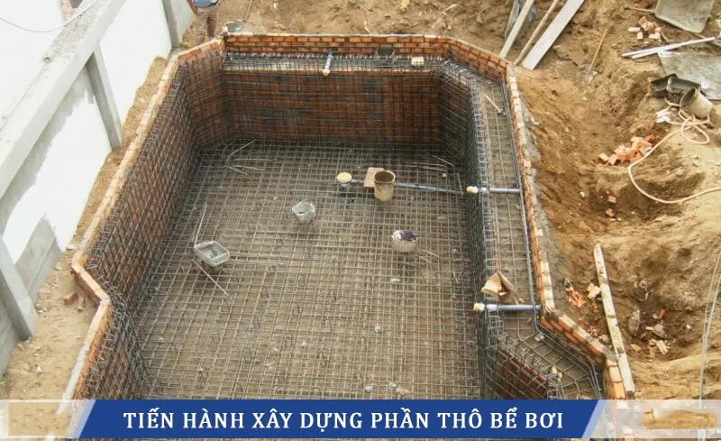 Chi phí xây dựng phần thô hồ bơi cho gia đình