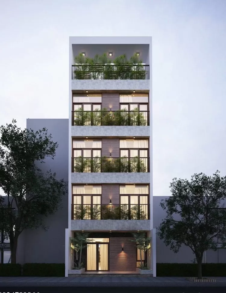 Thiết kế nhà ở kết hợp thuê trọ có ban công rộng