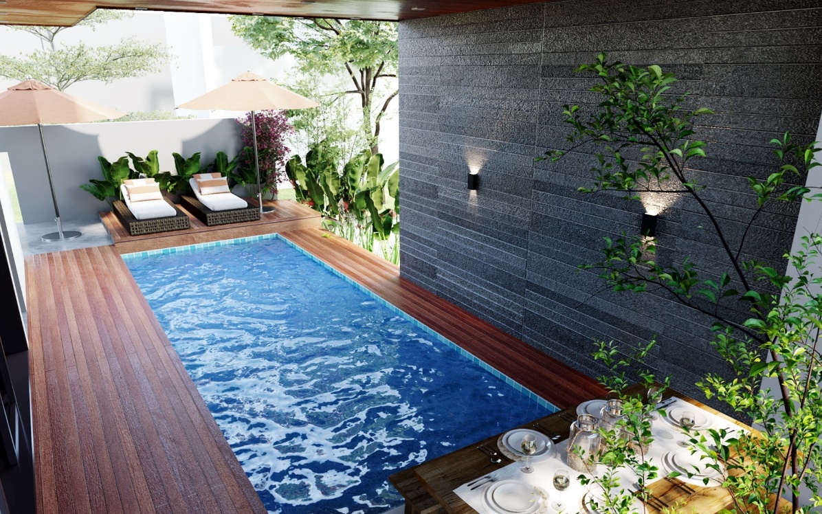 Chi phí hoàn thiện bể bơi gia đình