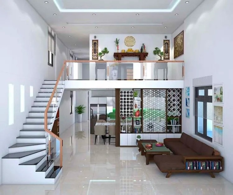 Phòng thờ đặt ở tầng trệt hoặc tầng lửng ngôi nhà