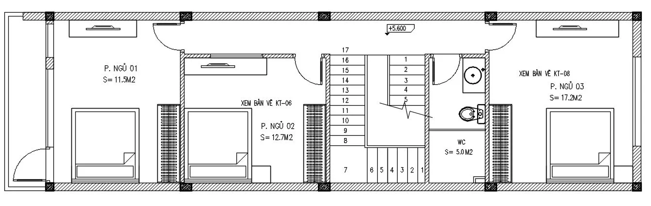 Bản vẽ mặt bằng tầng 2
