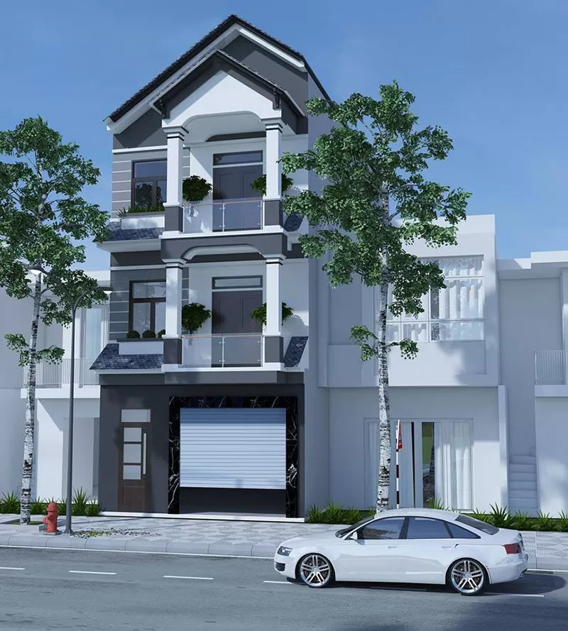 Mẫu nhà 3 tầng mặt tiền 5m sâu 17m đơn giản cuốn hút