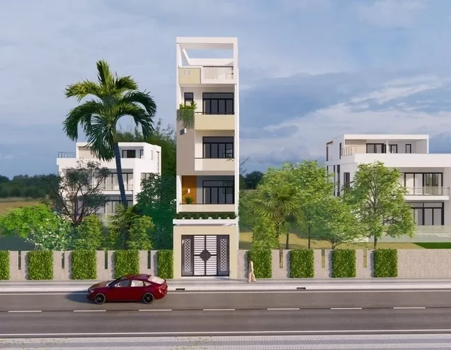 Mẫu thiết kế nhà phố 5 tầng hiện đại mặt tiền 3,5m