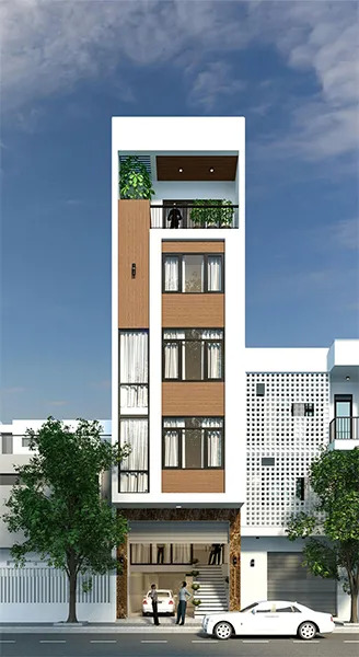 Mẫu nhà 5 tầng 50m2 có tầng lửng kinh doanh