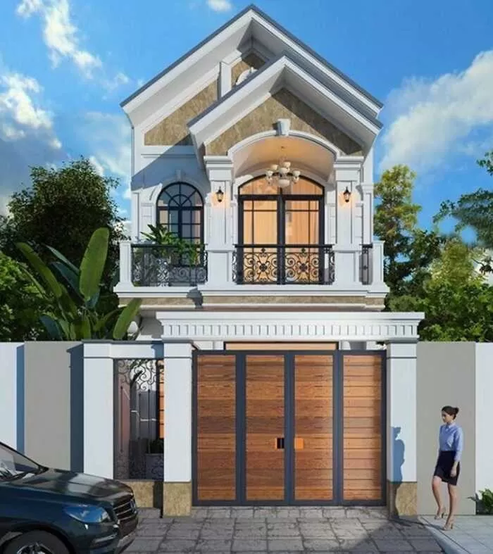 Nhà 2 tầng 4 phòng ngủ kiểu Châu Âu sang trọng ấn tượng