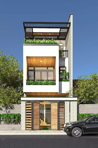 Thiết kế nhà 2 tầng 4 phòng ngủ phong cách hiện đại được ưa chuộng phổ biến