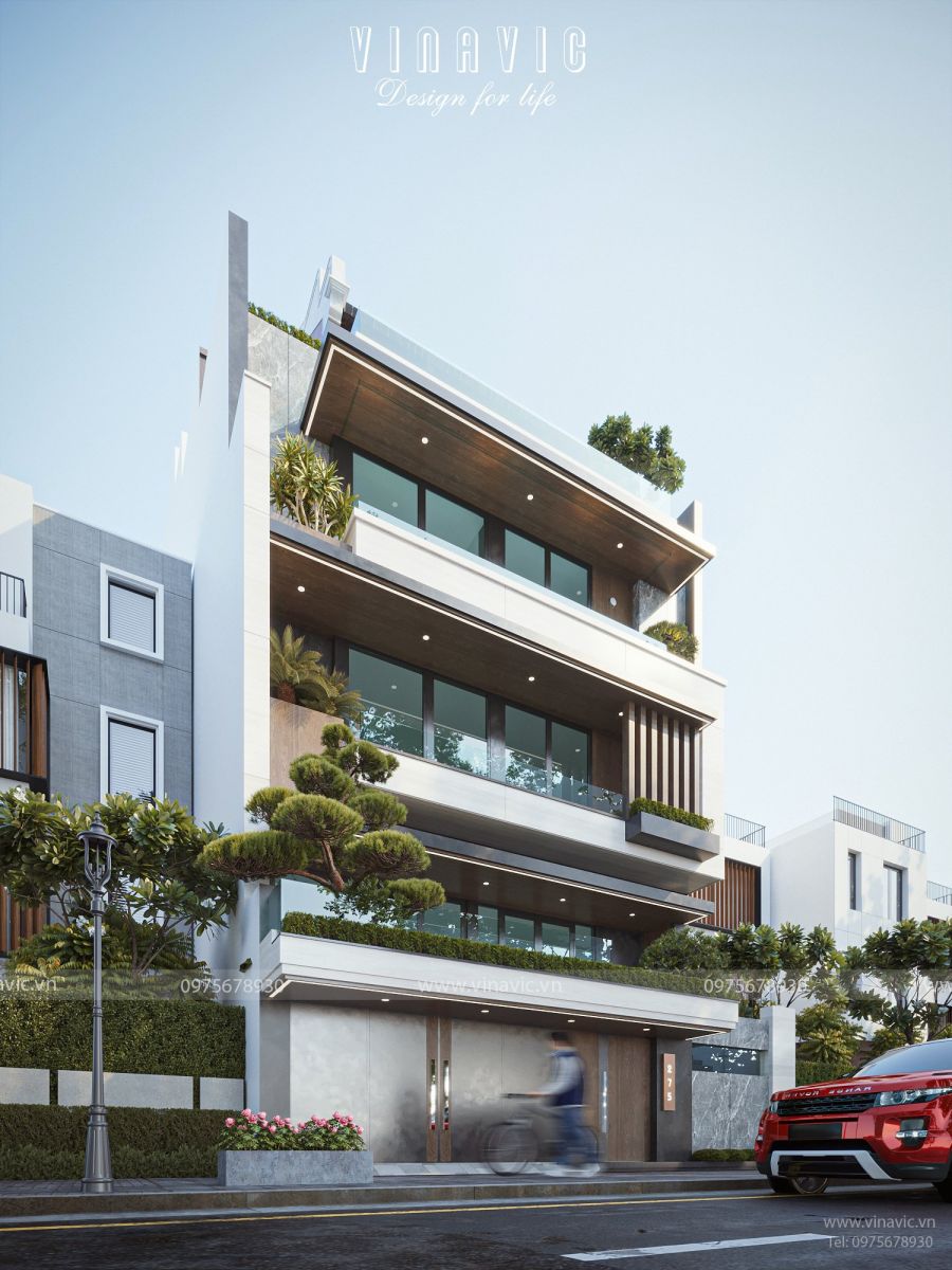 Biệt thự 4 tầng 1 trệt hiện đại BT2381 sử dụng vật liệu thi công cao cấp