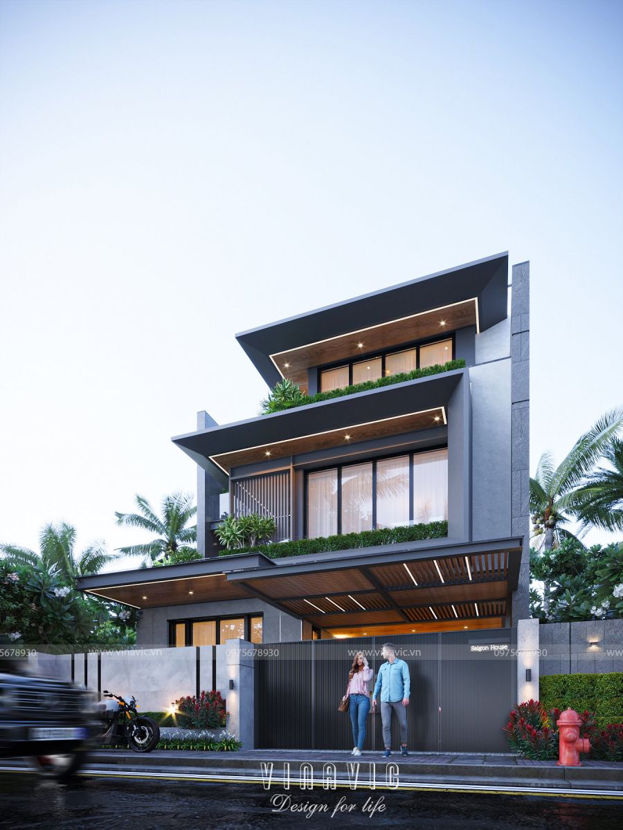 Căn biệt thự hiện đại 3 tầng nâng tầm trải nghiệm sống tuyệt vời cho gia đình